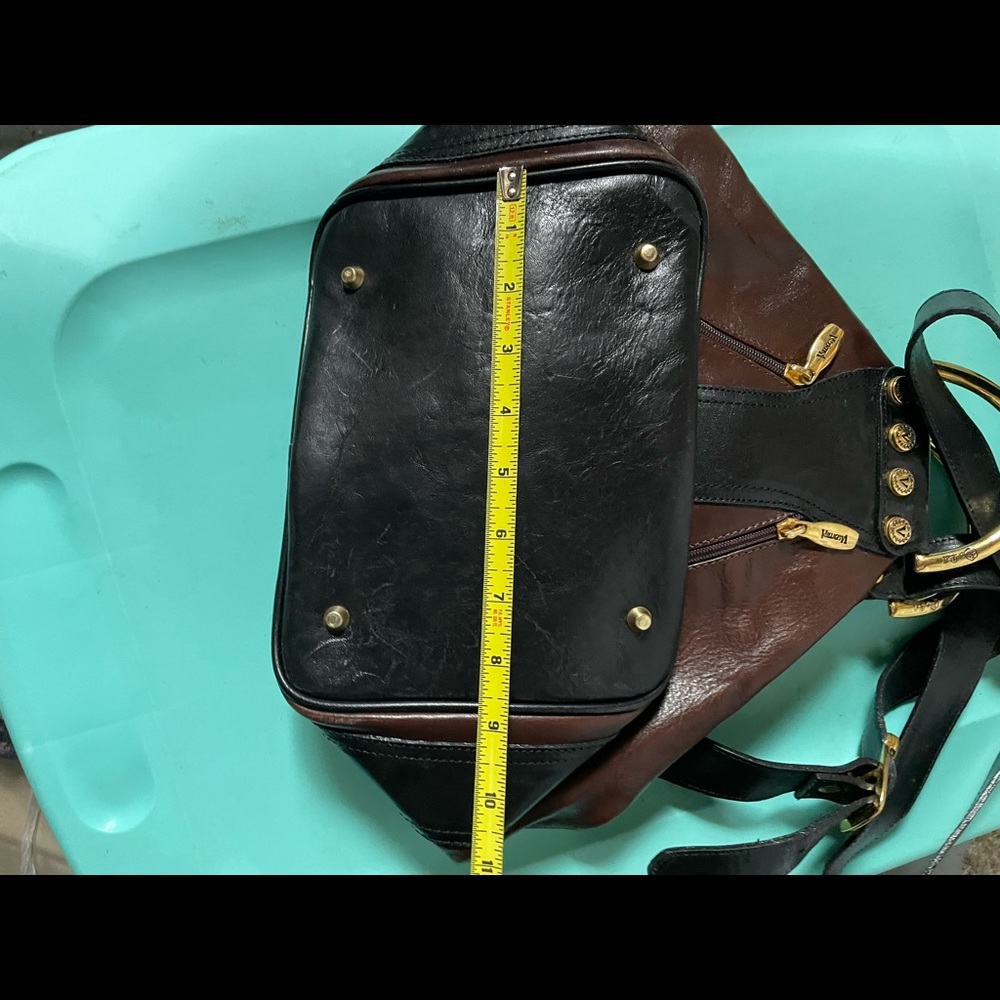 valentina leather purse backpack brown and black - Picture 11 of 14
